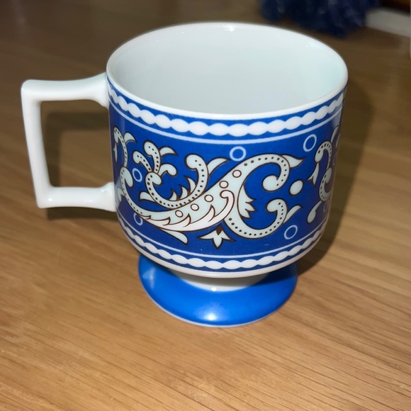 Florencia Other - Vintage Blue Coffee Mug with Paisley Pattern and Footed Pedestal Florenc…